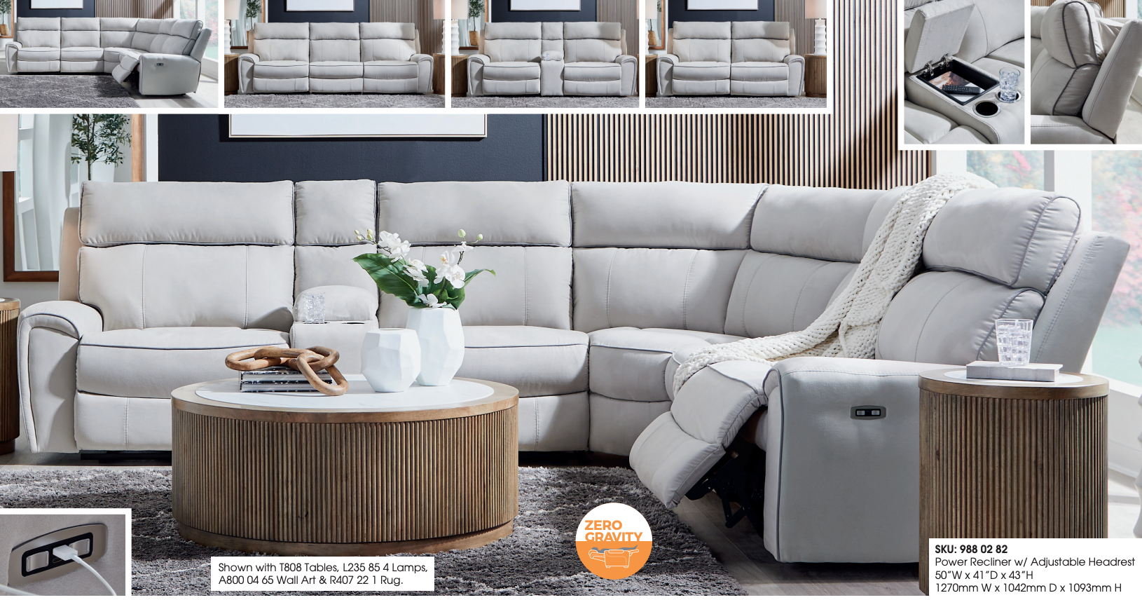 Grafton Pike 6-Piece Power Reclining Sectional