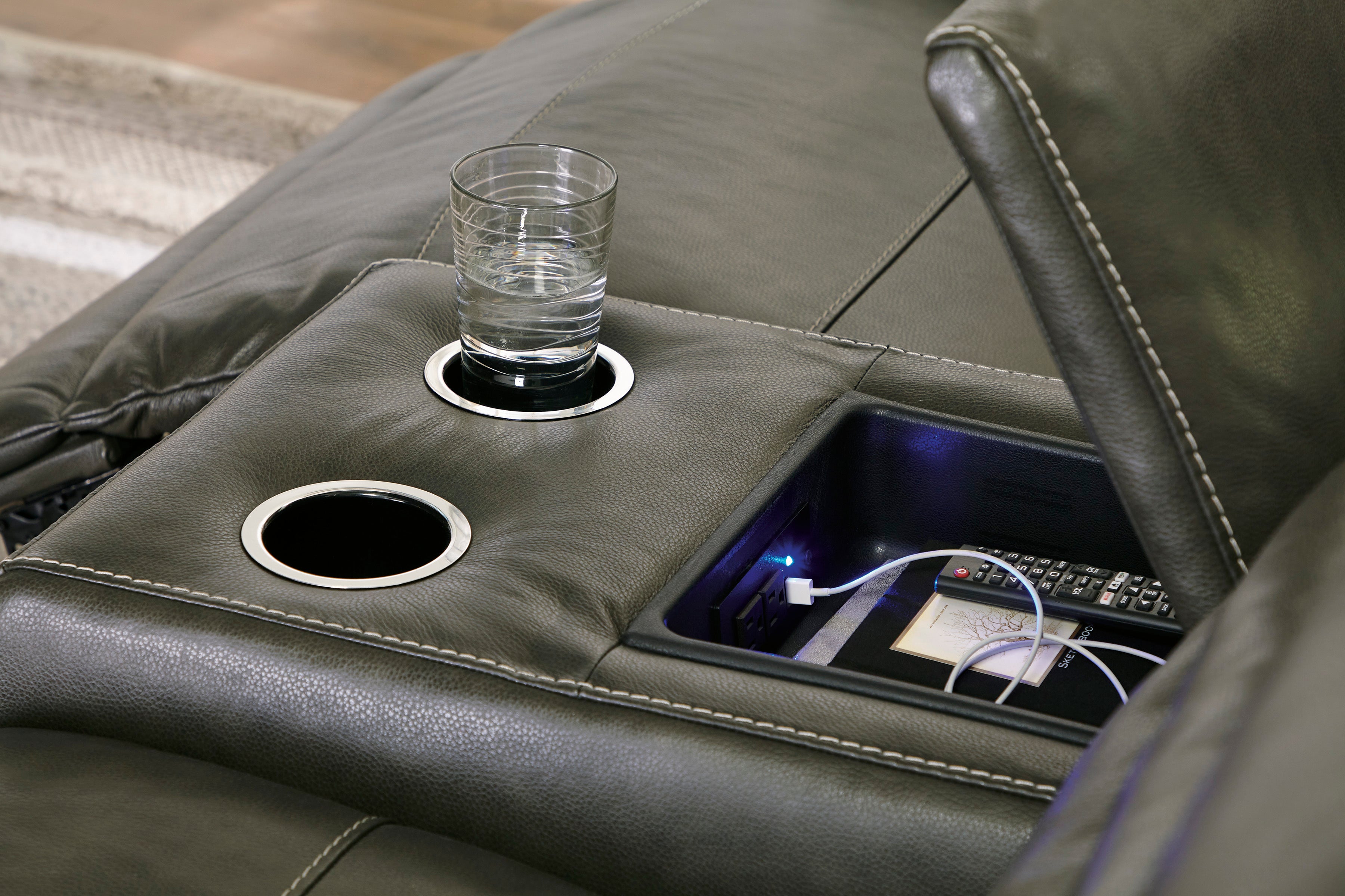 Cortland Genuine Leather Reclining Sofa and Loveseat