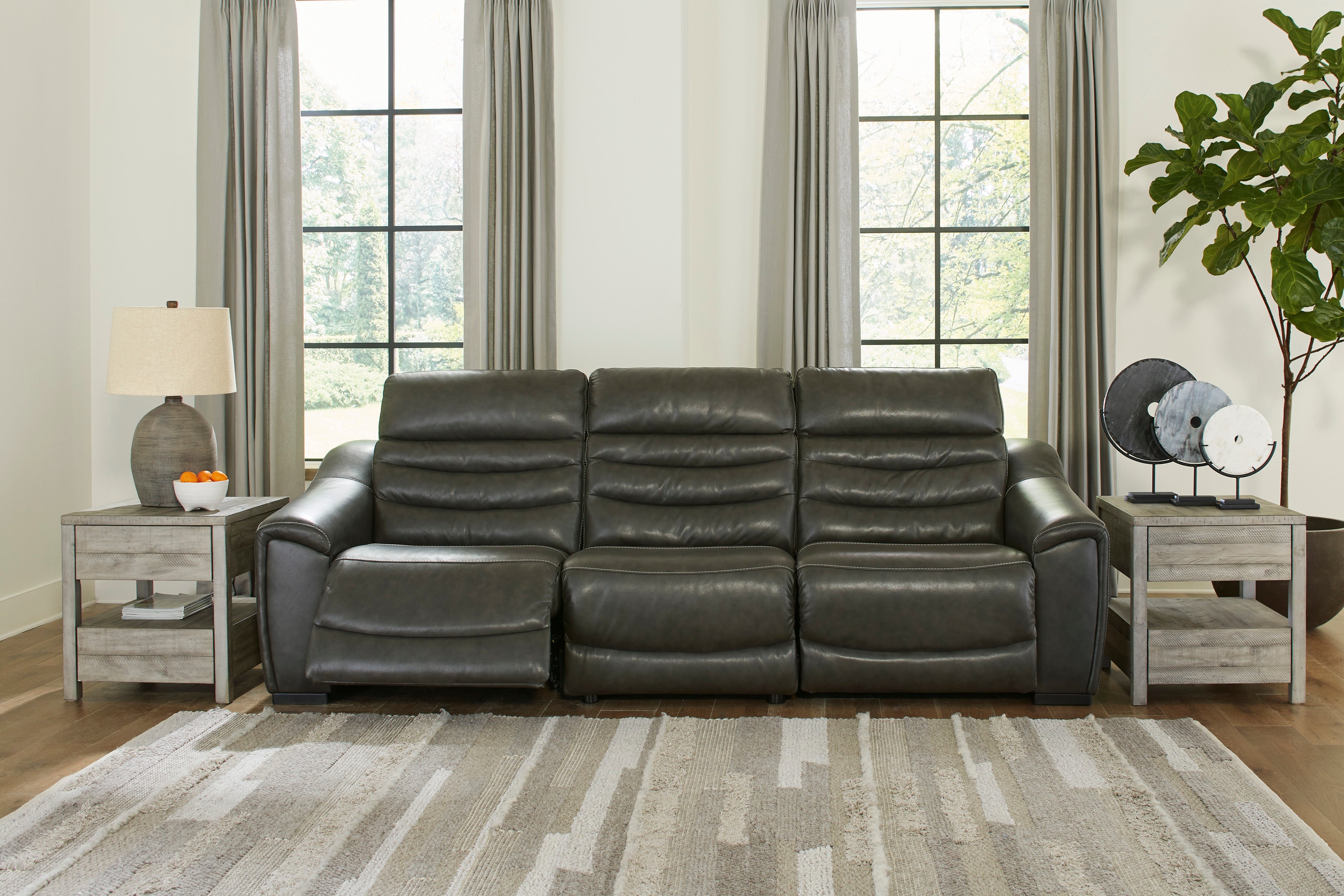 Cortland Genuine Leather Reclining Sofa and Loveseat