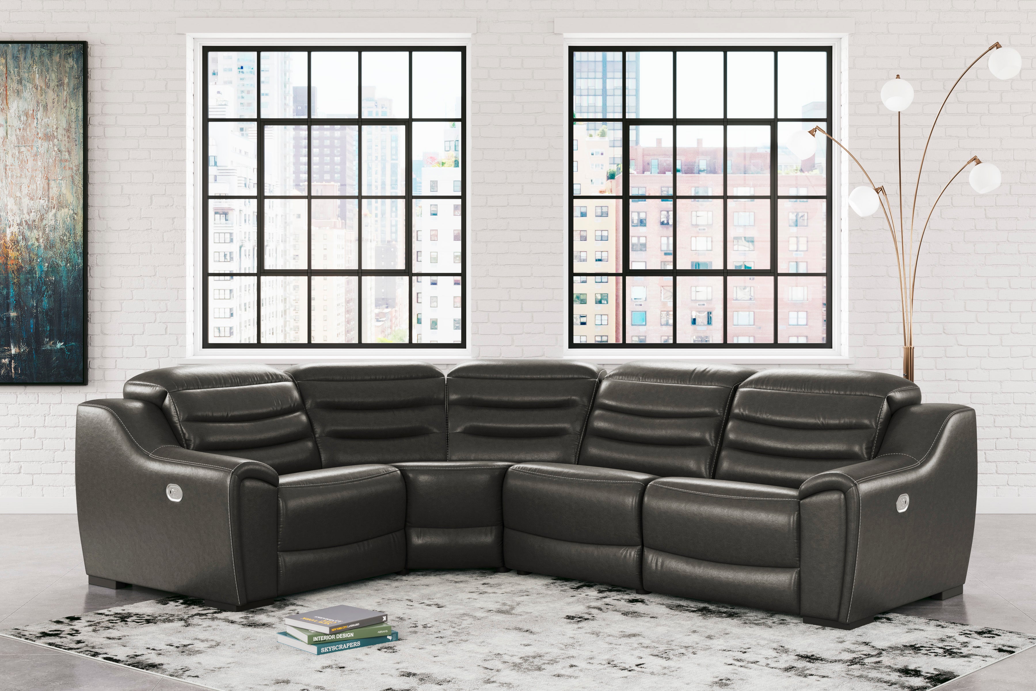 Cortland Genuine Leather Reclining Sectional (Customizable)