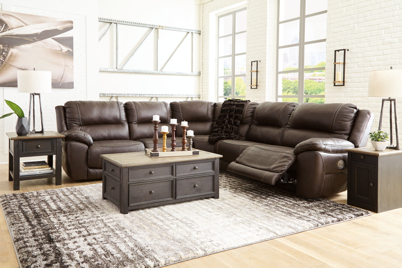 Dunleith Power Reclining Sectional with Console