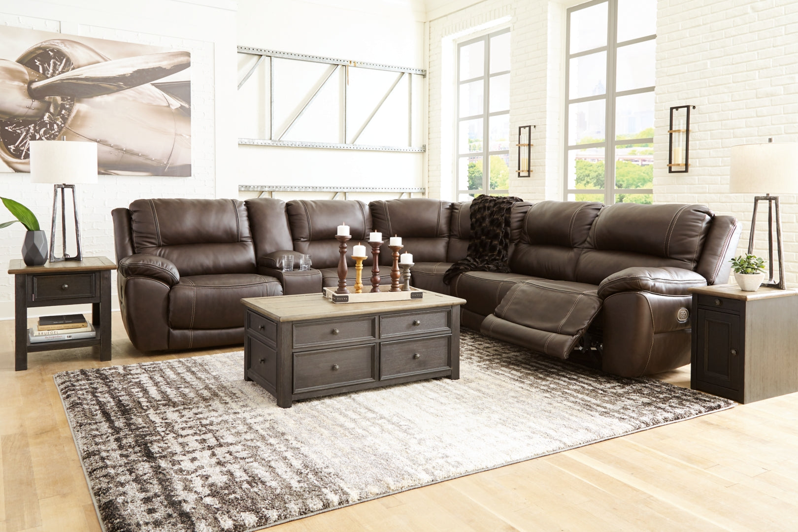 Dunleith Power Reclining Sectional with Console