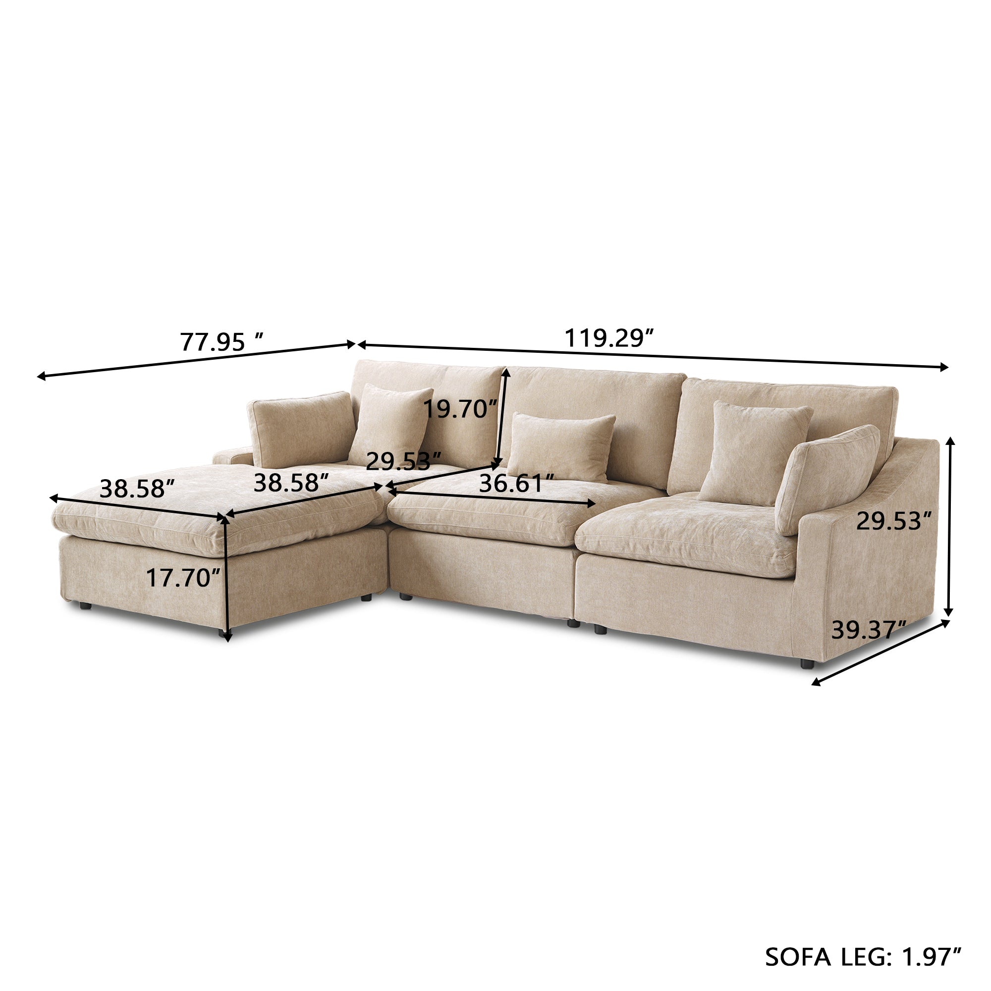 Nova Slope Arm Cloud Collection - Sand